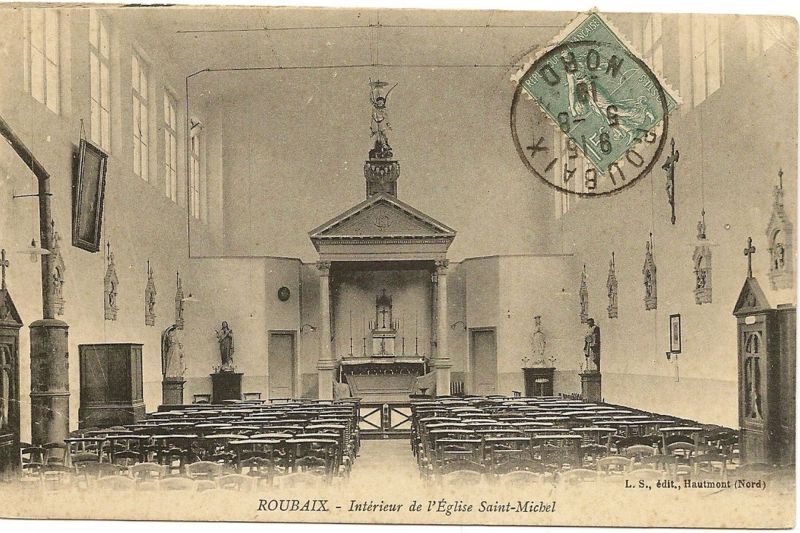 Fichier:Roubaix, St Michel, 1910, nef.jpeg